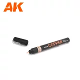 Barvící fix AK - Copper metallic liquid marker (měď)