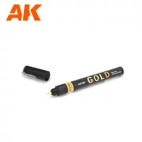 Barvící fix AK - Gold metallic liquid marker (zlatá)
