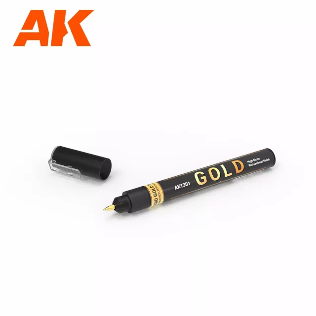 Barvicí fix AK - Gold metallic liquid marker (zlatá)