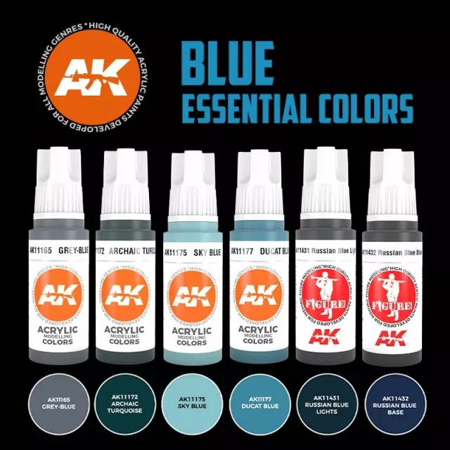 Barvicí sada AK - Blue essential colors 3gen set