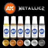 Barvící sada AK - Metallics colors set