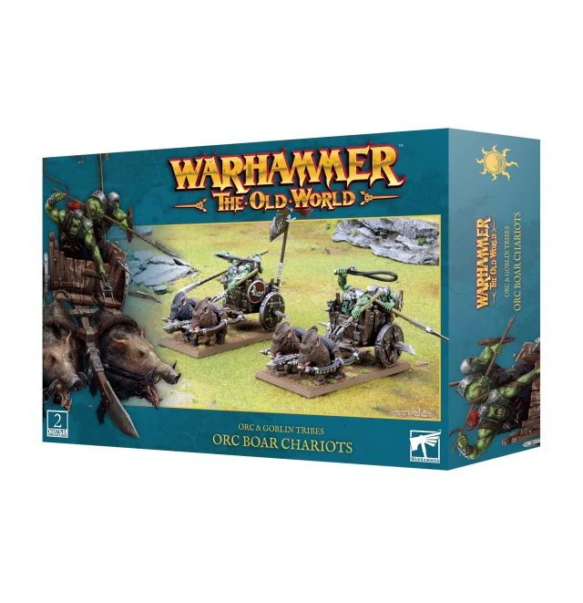 Warhammer The Old World - Orc & Goblin Tribes - Orc Boar Chariots (2 figurky)