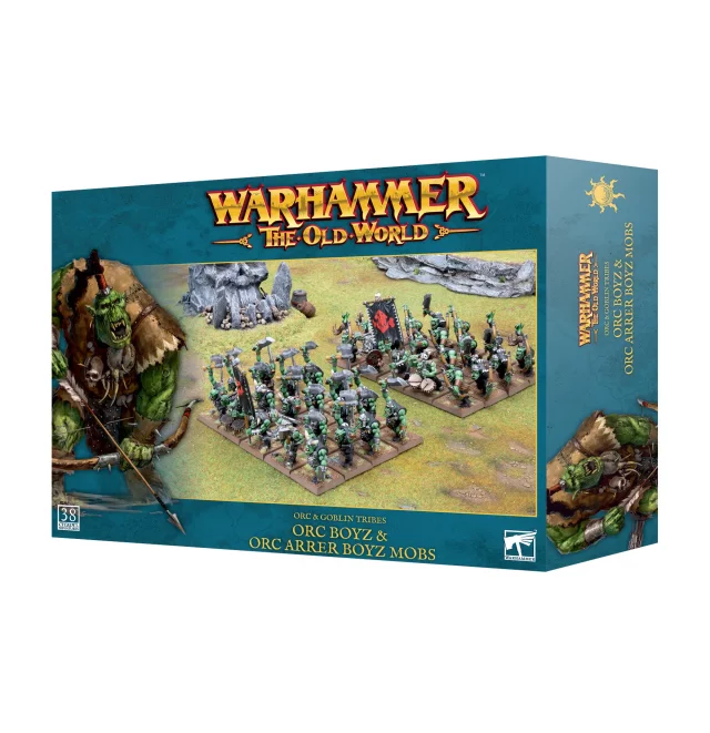 Warhammer The Old World - Orc & Goblin Tribes - Orc Boyz & Orc Arrer Boyz Mobz (38 figurek)