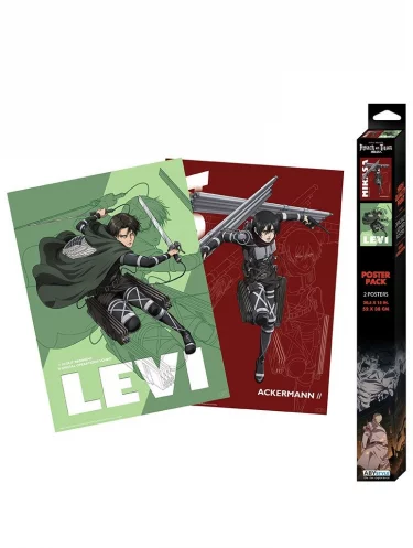 Plakát Attack on Titan - Levi and Mikasa (sada 2 ks)