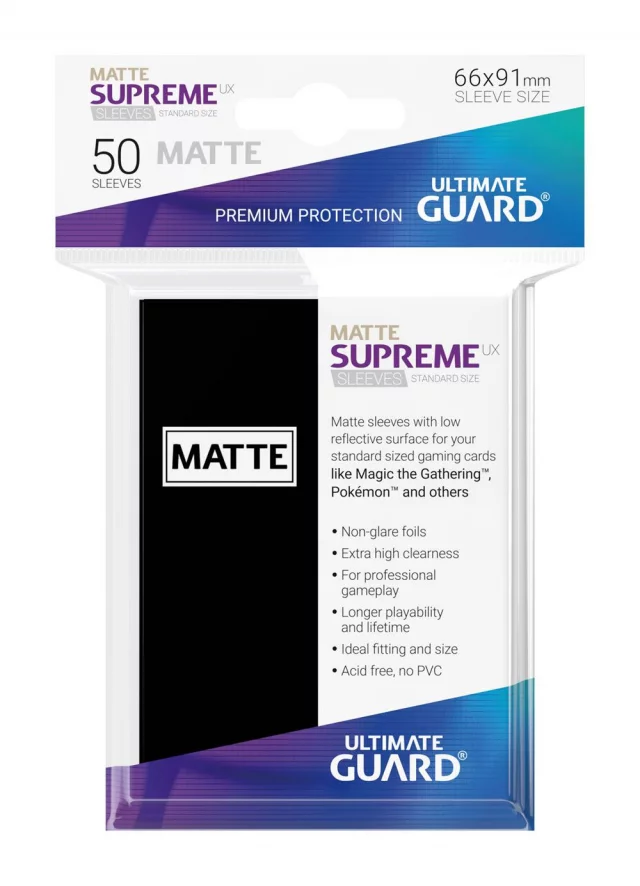 Ochranné obaly na karty Ultimate Guard - Supreme UX Sleeves Standard Matte Black (50 ks)