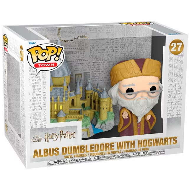 Figurka Harry Potter - Albus Dumbledore with Hogwarts (Funko POP! Town 27) (poškozený obal)