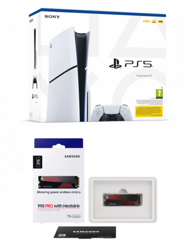 Výhodný set PlayStation - Konzole PlayStation 5 (Slim) 1 TB - Bílá + SSD disk Samsung SSD 990 PRO 2TB s chladičem (PS5)