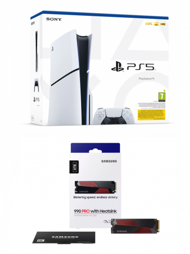 Výhodný set PlayStation - Konzole PlayStation 5 (Slim) 1 TB - Bílá + SSD disk Samsung SSD 990 PRO 4TB s chladičem (PS5)