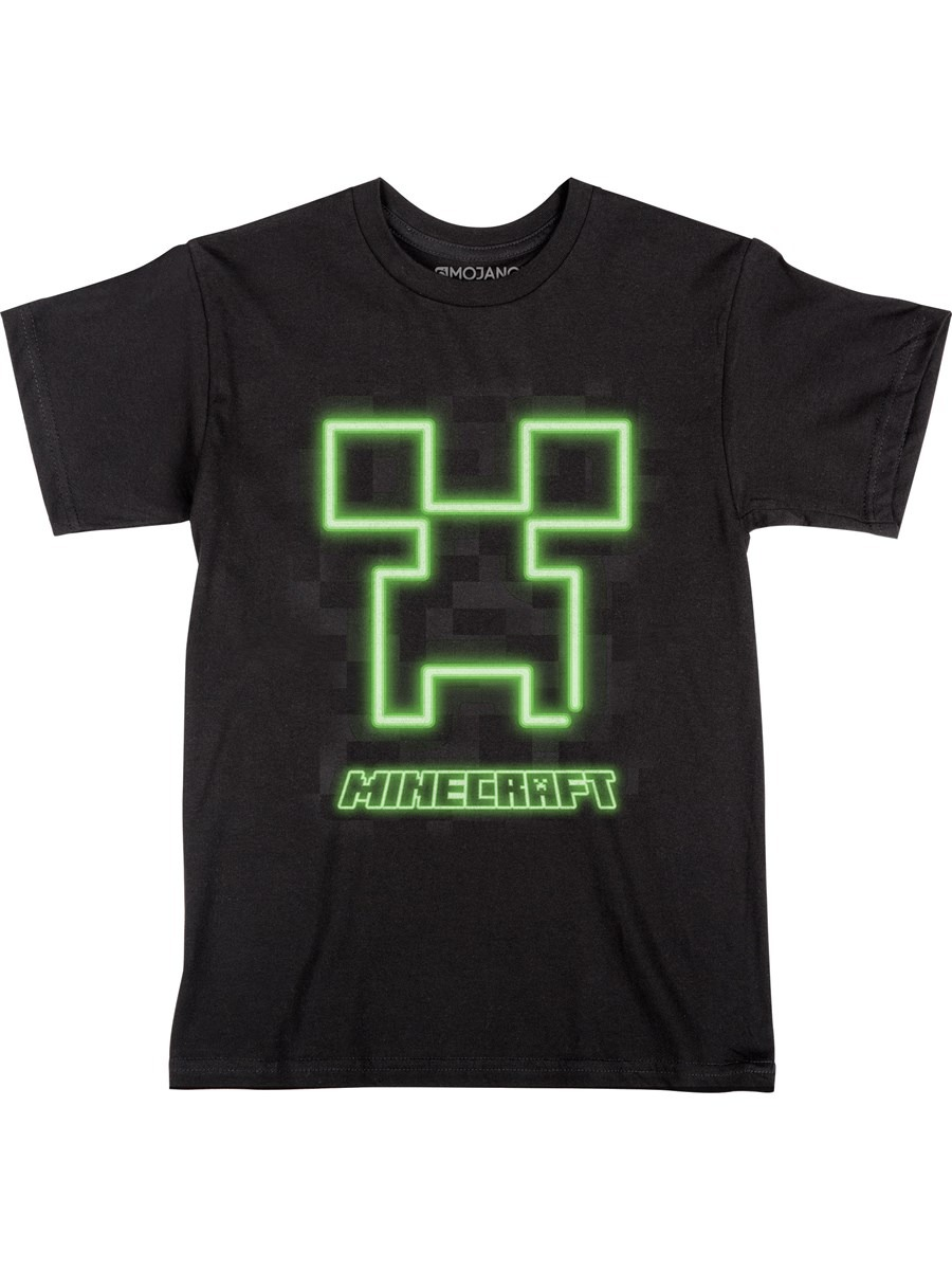 Tričko dětské Minecraft Neon Creeper Face Gamlery.cz