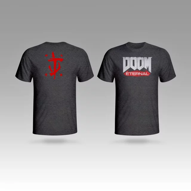 Tričko Doom: Eternal - Logo, tmavě šedé
