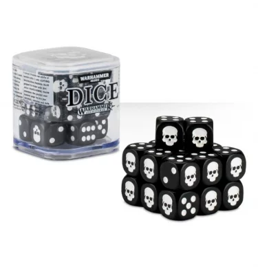 Kostky Warhammer Dice Cube (20 ks), šestistěnné - černé