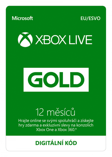 Microsoft Xbox Live Gold Membership - Xbox 360, Xbox One karta předplatného (1 rok) - ESD - Eurozona (XONE)